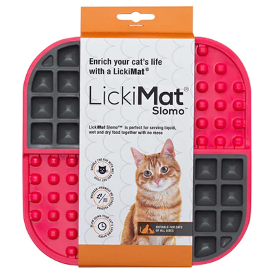 LickiMat Schleckmatte Slomo Pink Cat 15x15cm