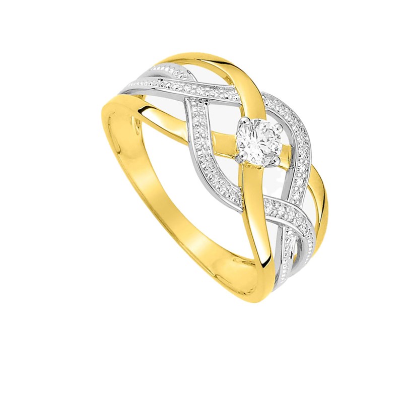 Bague femme - oxyde de zirconium - Or 18 Carats