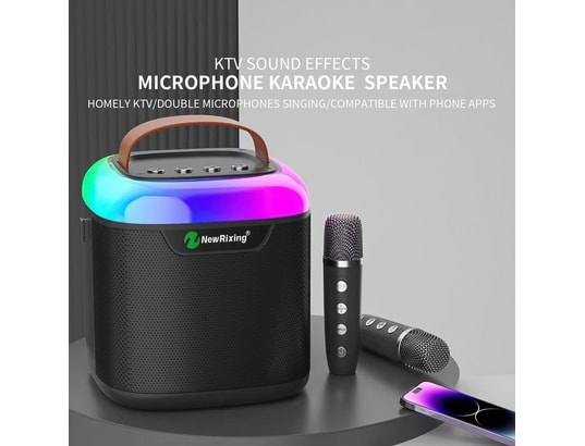 YONIS - Enceinte bluetooth portable rgb son hd dual-micro ktv autono...