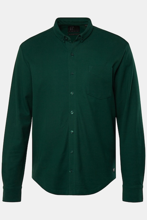 JP 1880 Piquéhemd, Langarm, Mini-Buttondown-Kragen, Modern Fit, bis 8 XL