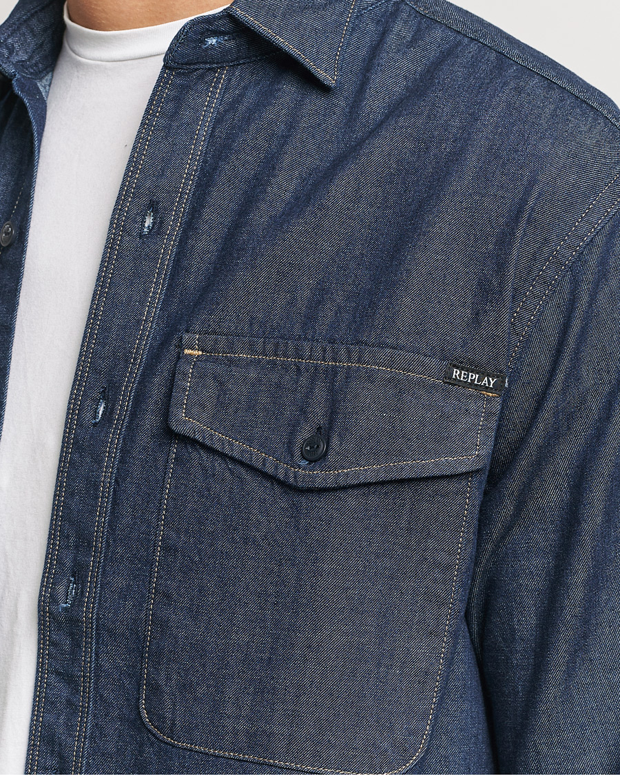 Replay Denim Shirt Dark Blue