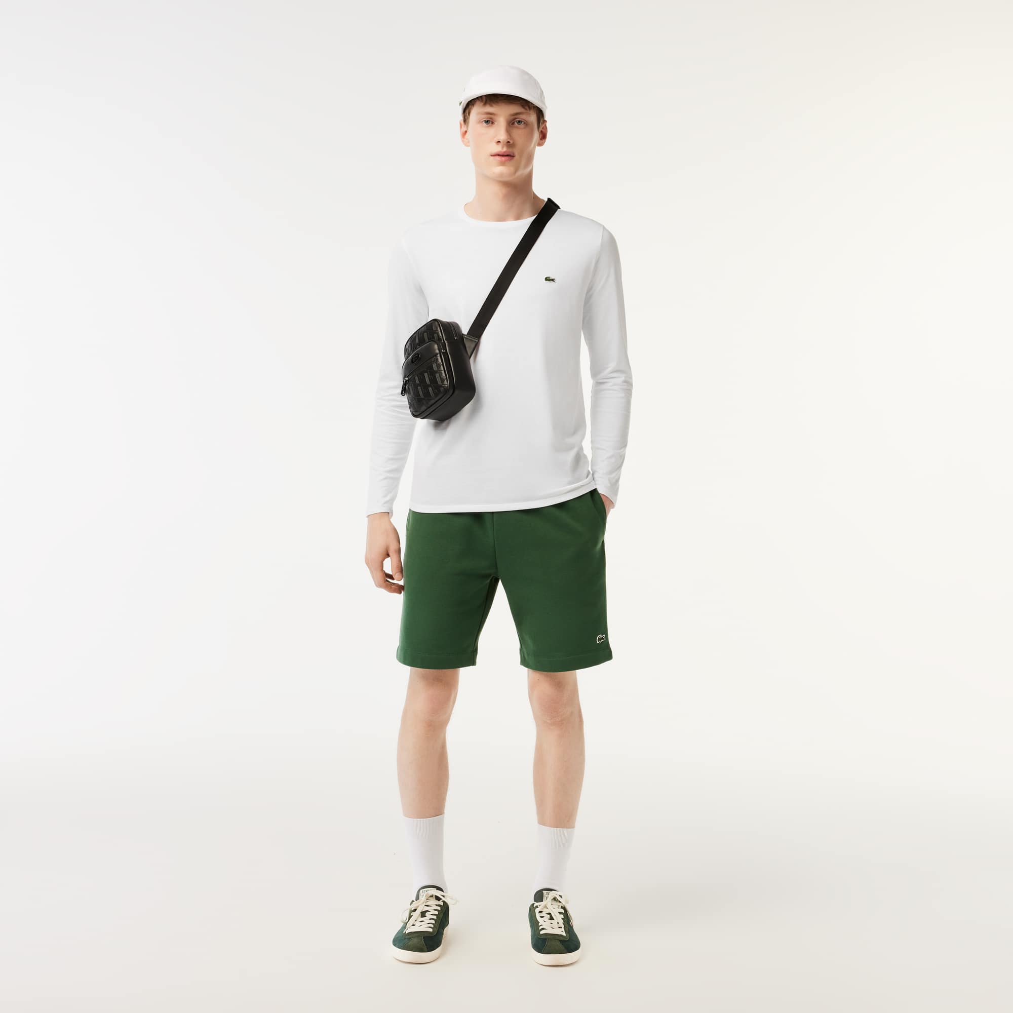 Petite sacoche avec imprimé monogramme Sacoches & Pochettes - Noir - Lacoste - Homme