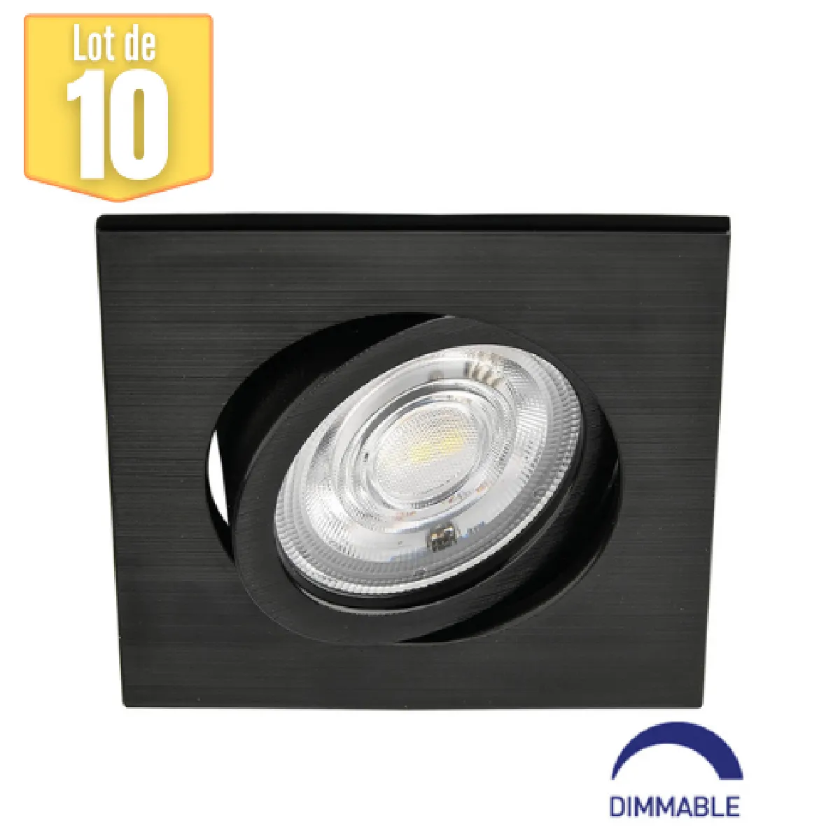 Braytron Lot 10 Spots LED Encastrables 7W Noir