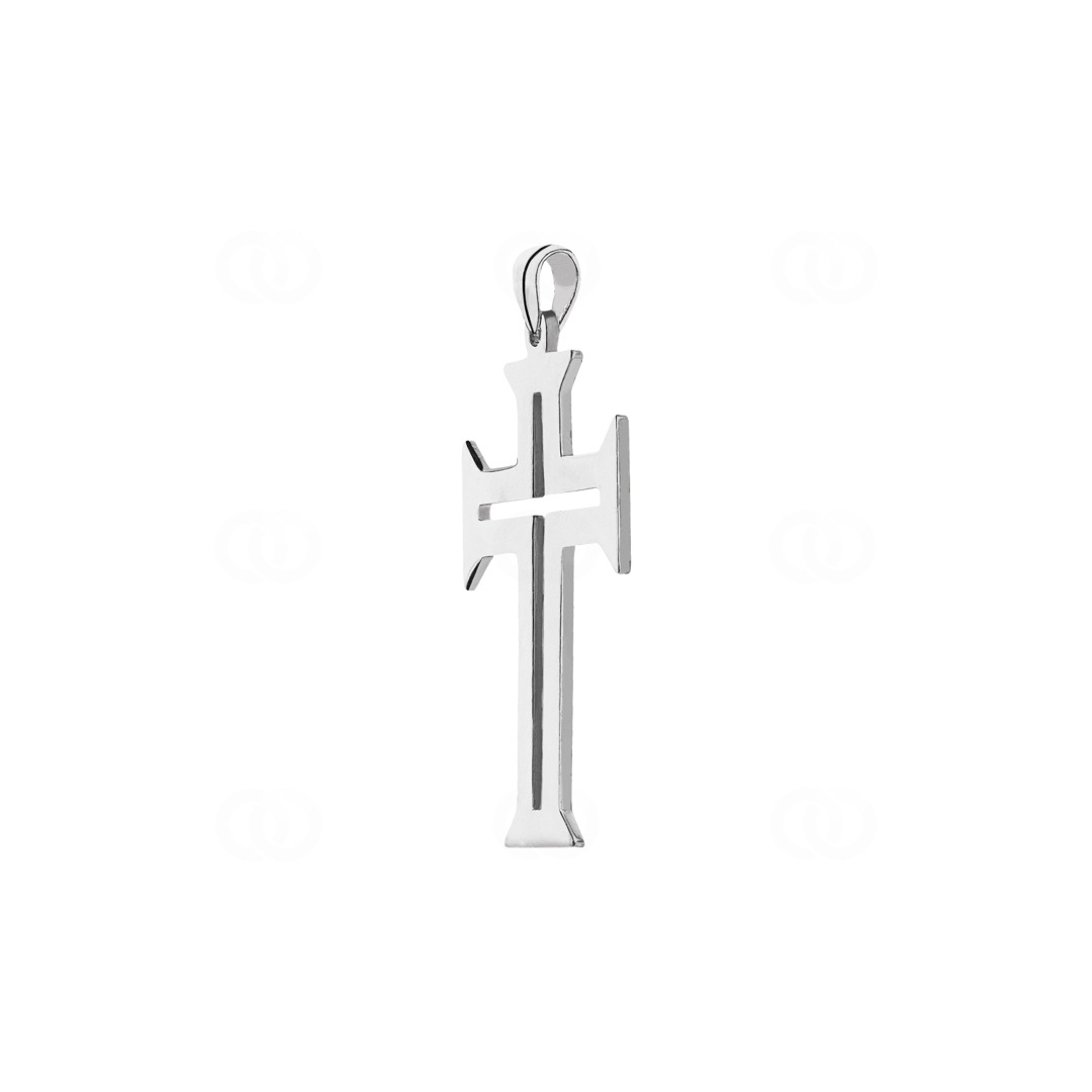 Kreuzanhänger 925 Silber rhodiniert 25 x 42mm