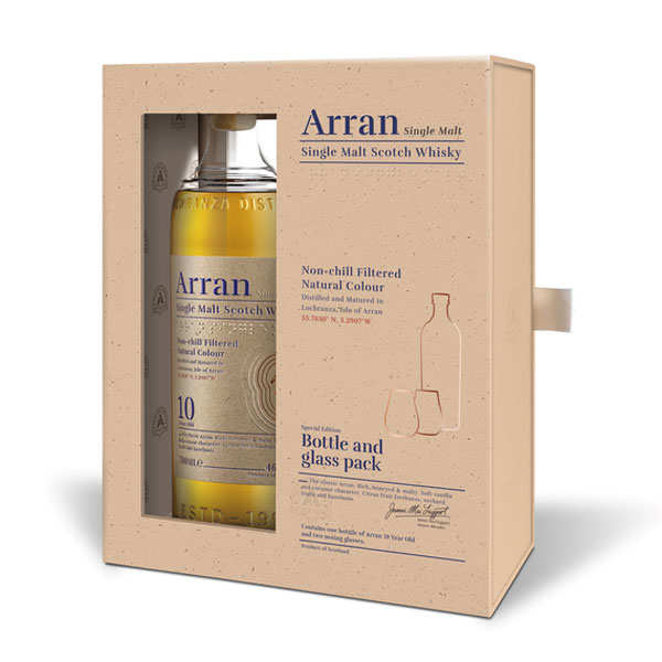 Coffret Whisky Arran 10 ans avec 2 verres