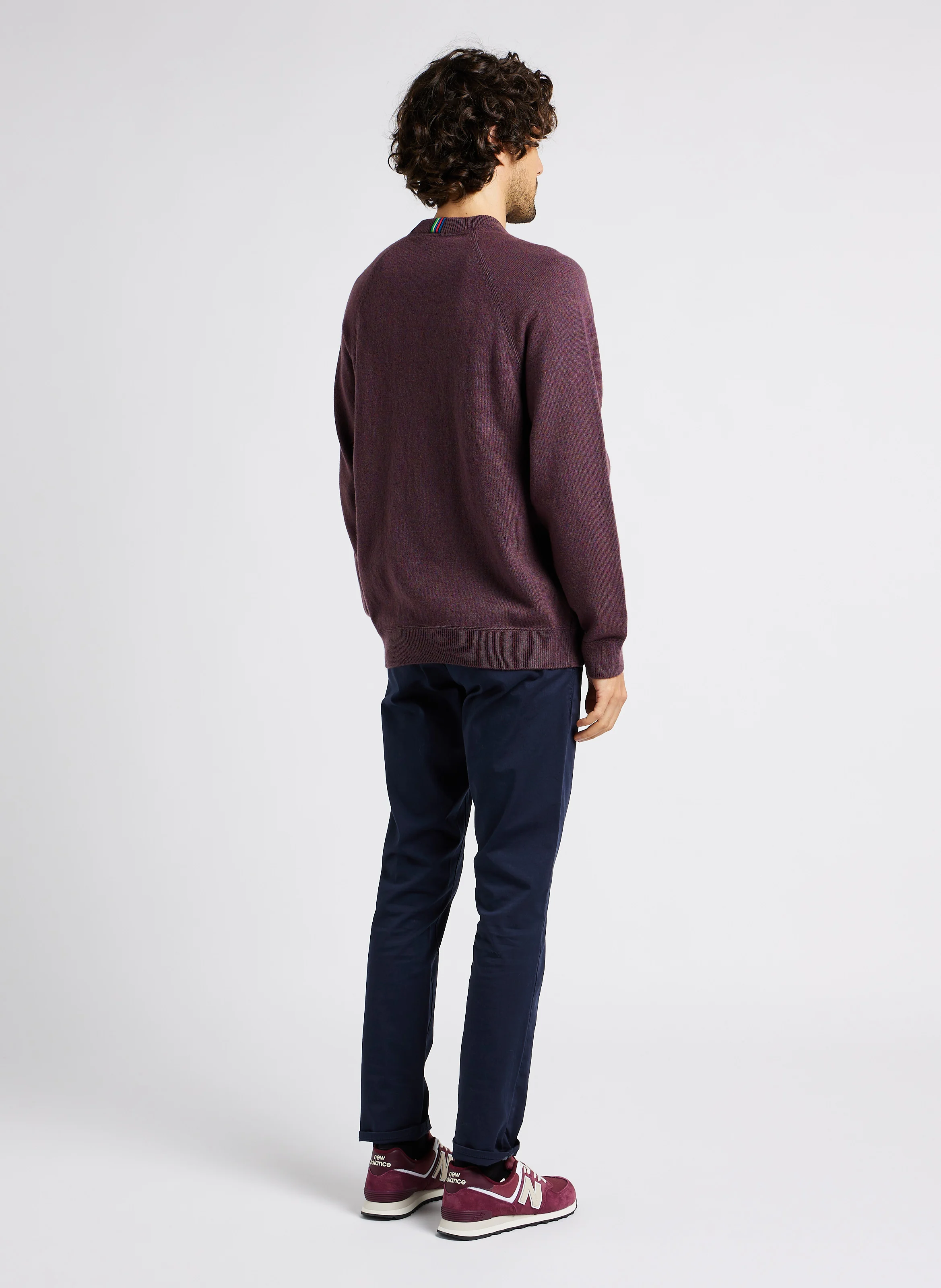 Pull col rond en laine droit | Violet