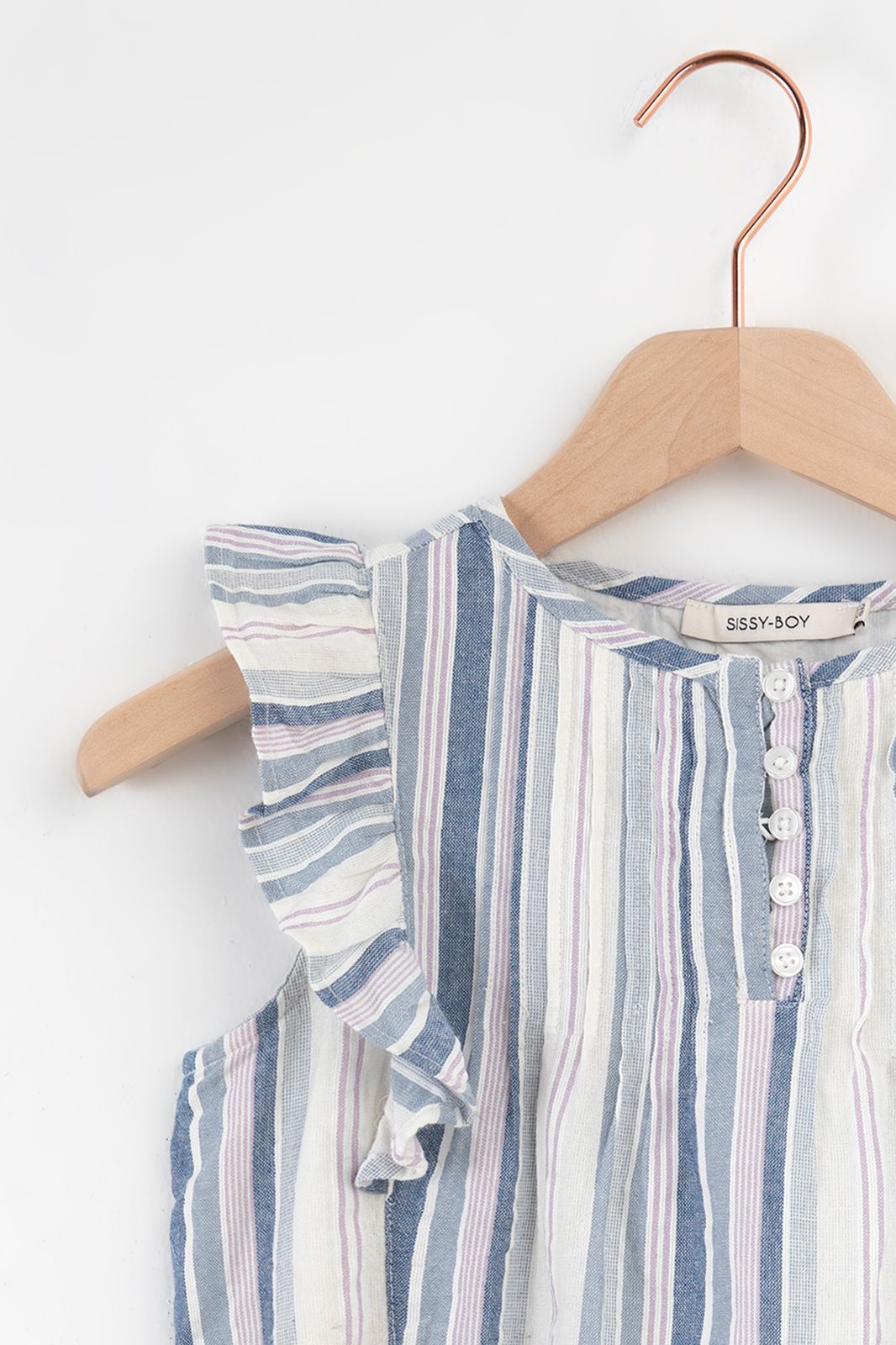 Multicolour gestreepte mouwloze blouse
