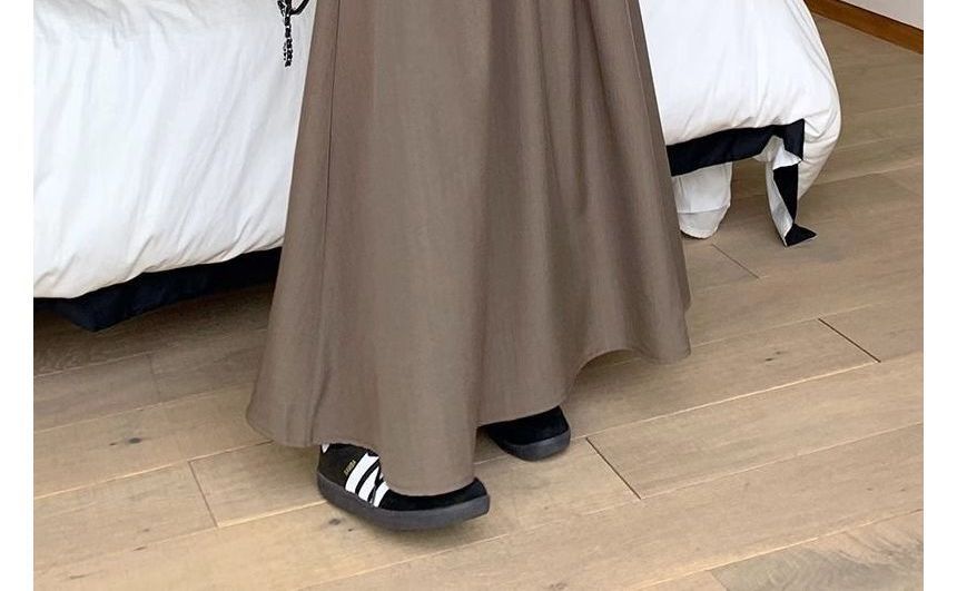 Metticus - Hoge taille effen maxi A-lijn rok
