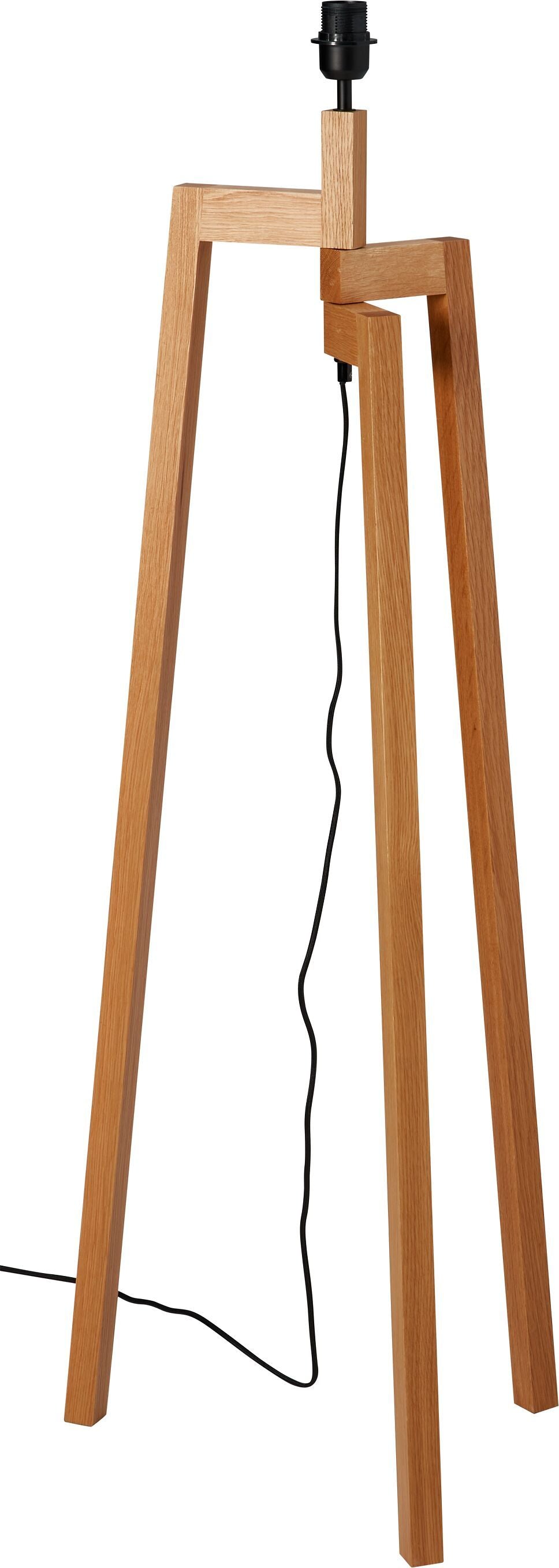PEDES IIII Stehleuchtenfuss Holz/schwarz - Natur / B: 45.0 cm x T: 45.0 cm x H: 130.5 cm