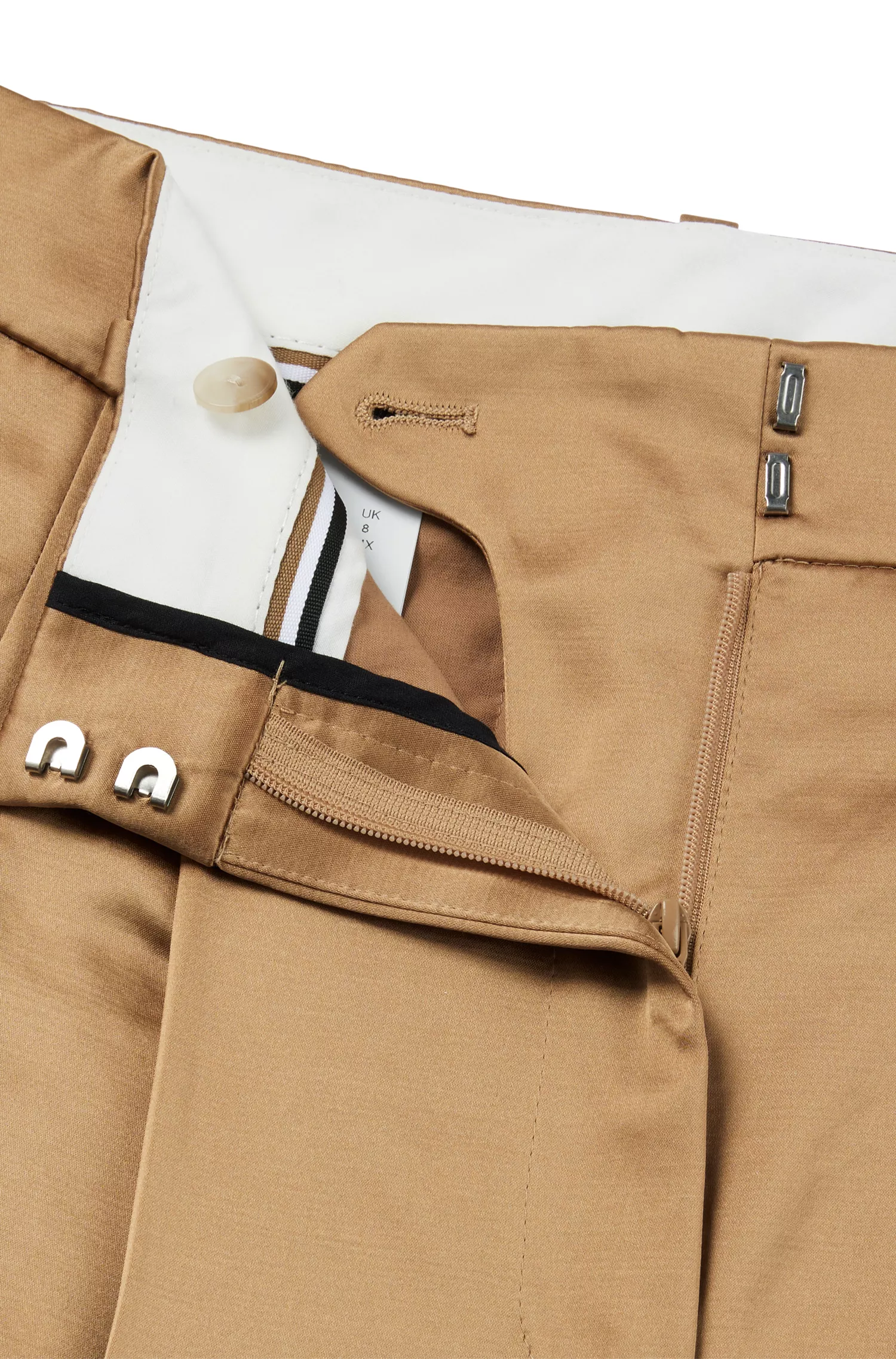 Calça cargo BOSS preta, corte regular, em mistura de algodão.