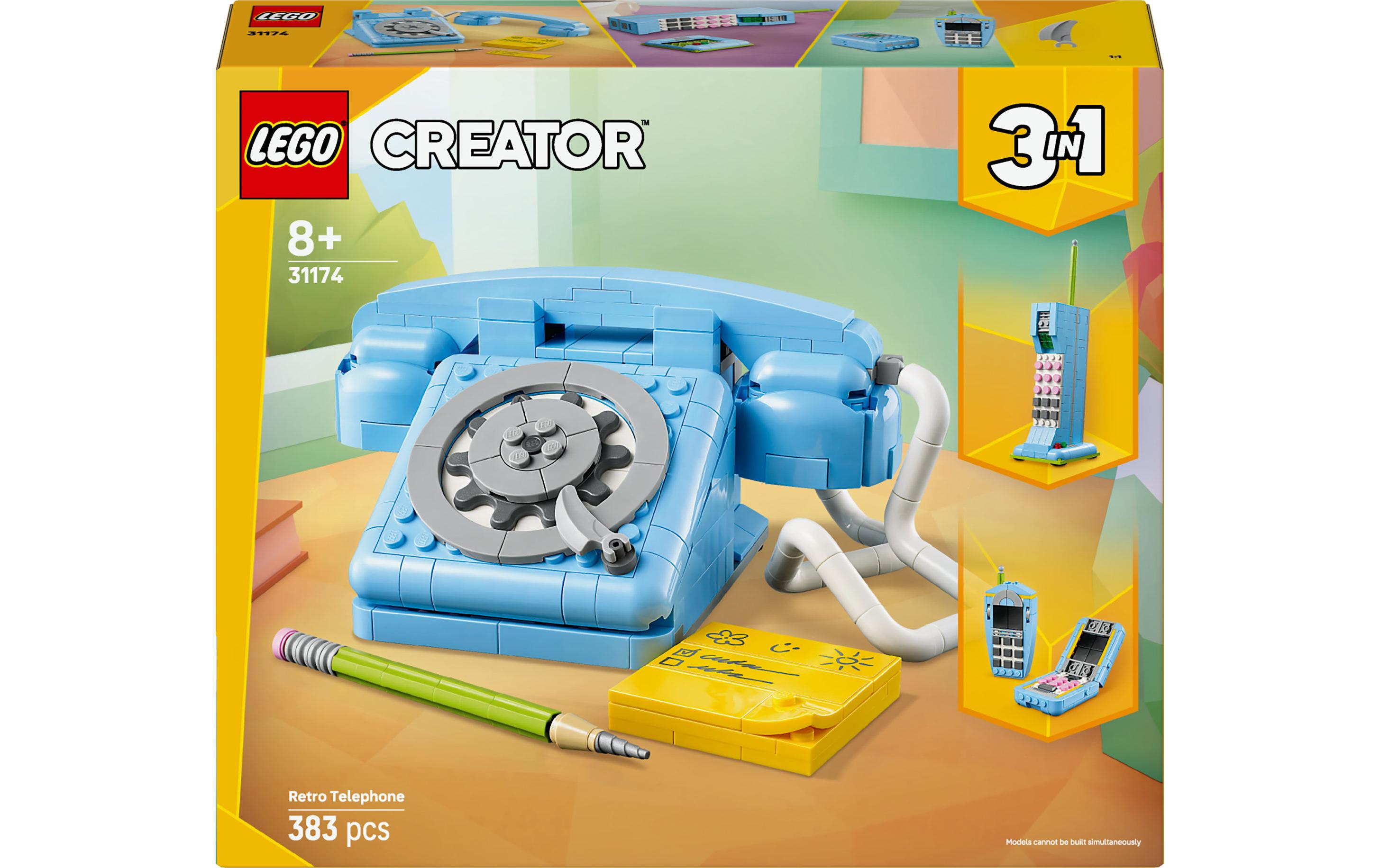 Creator Retro-Telefon 31174Nostalgiespielzeug zum Spielen und Ausstellen