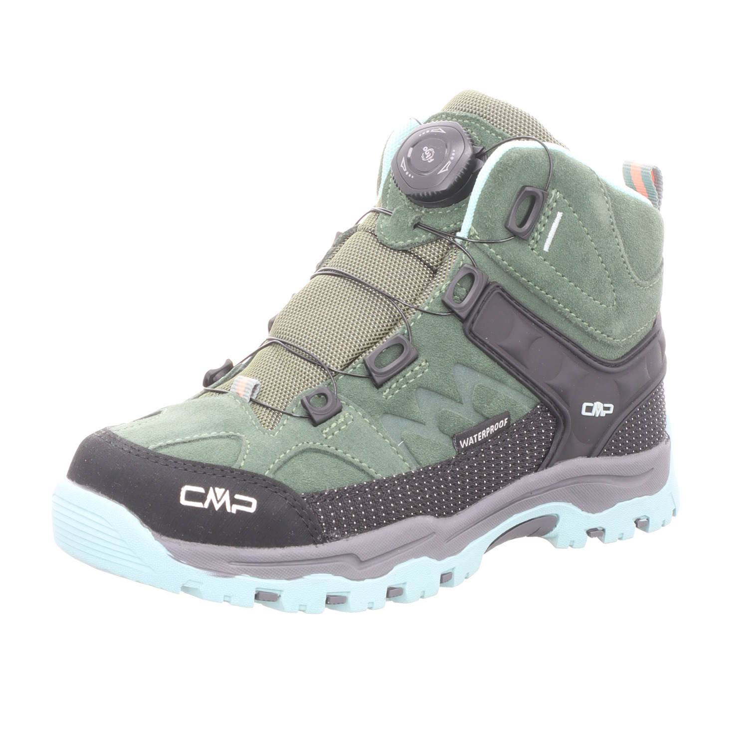 CMP Kinder-Jungen-Outdoor-Allwetterstiefel gefüttert KIDS KIRUNA MID FITGO TREKKING Grün-Schwarz-Grau