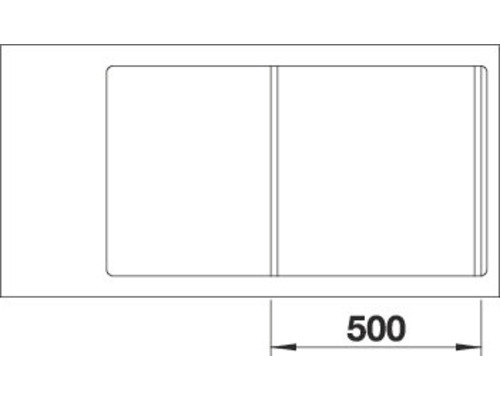 Blanco ZENAR 5 SF spoelbak, 903 x 498 mm, vulkanisch grijs, 527366, 1 bak, vlak ingebouwd, met afdruipgedeelte, bak rechts