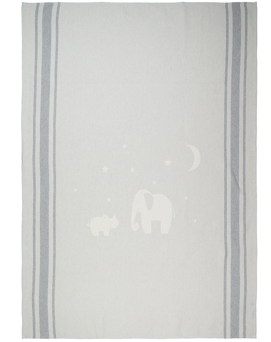 Kinder-Baumwolldecke ELEFANT (100x140) in grau