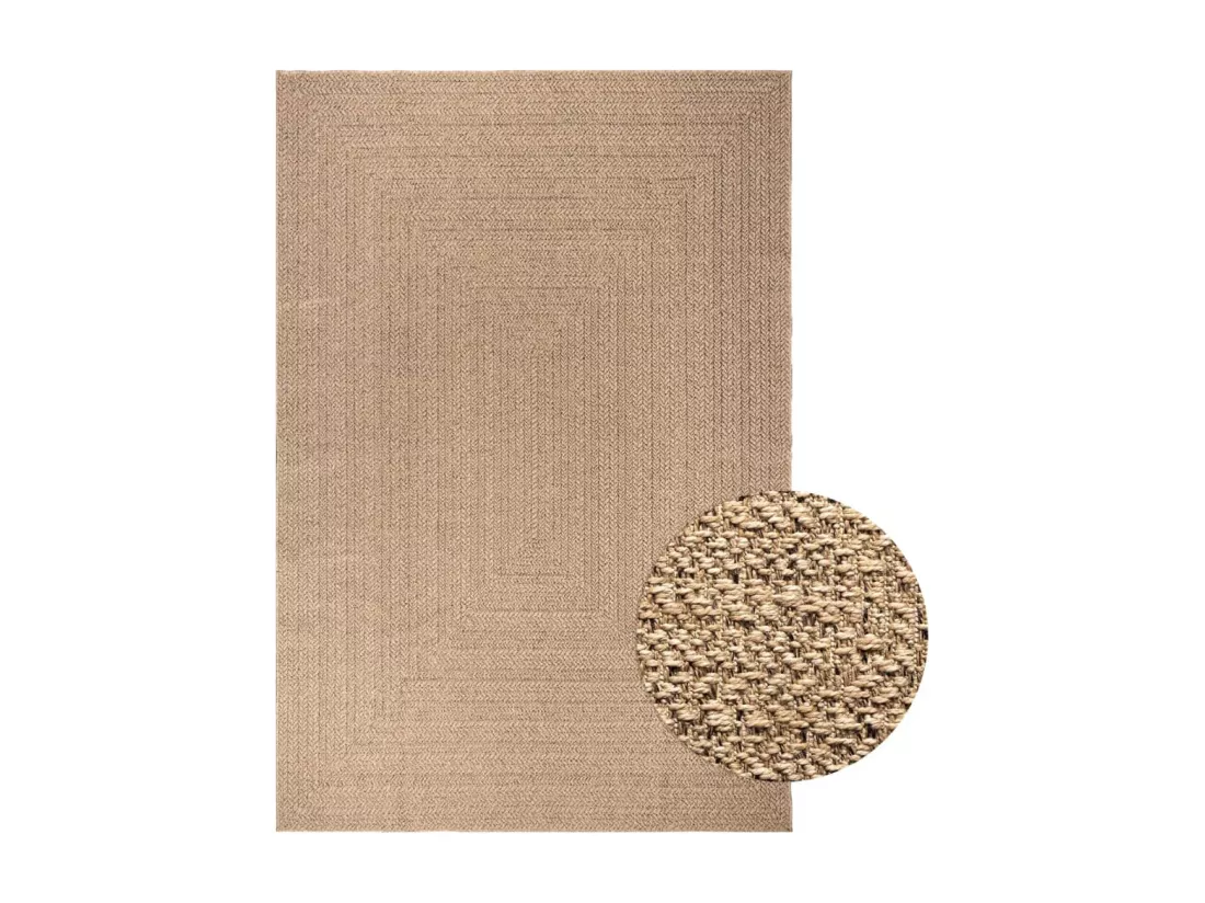 Tapis 200x290 cm aspect jute intérieur et extérieur
