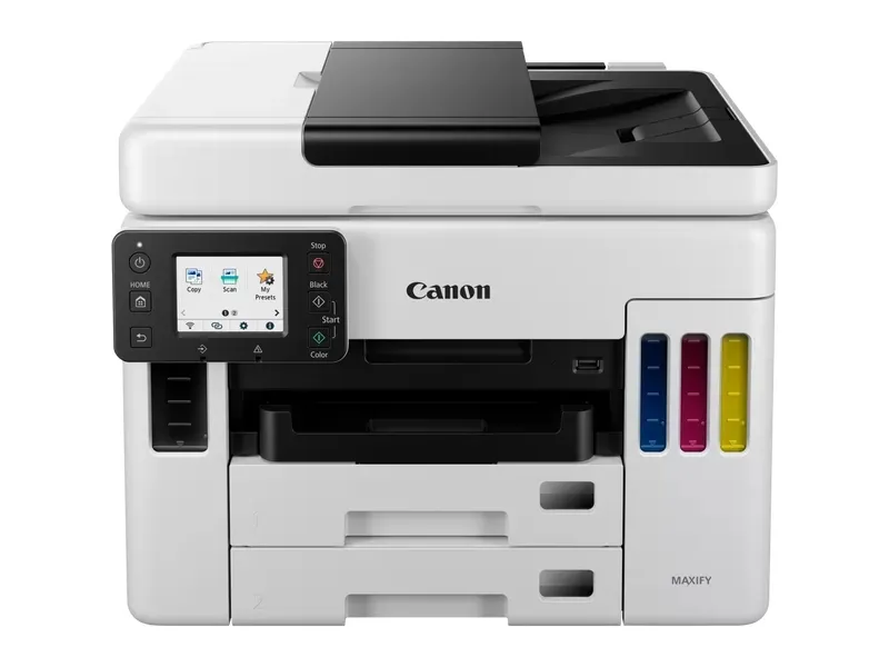 Canon MAXIFY GX7050 - Multifunktionsprinter - farve - blækprinter - kan genopfyldes - Legal (216 x 356 mm)/A4 (210 x 297 mm) (original) - A4/Legal (medie) - op til 24 ipm (udskriver) - 600 ark - 33.6 Kbps - LAN, Wi-Fi(n), USB 2.0, USB vært