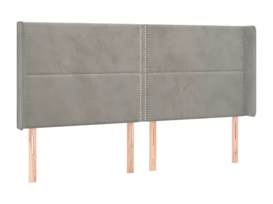Sommier tapissier matelas et LED Gris clair 180x200 cm Velours