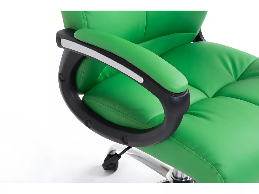Chaise de bureau - Similicuir & Métal chromé - Vert - Poseidon