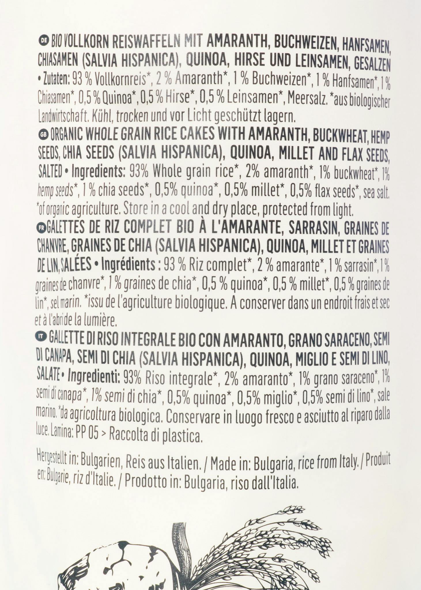 Bio Vollkornreiswaffeln mit 7 Saaten 120 g