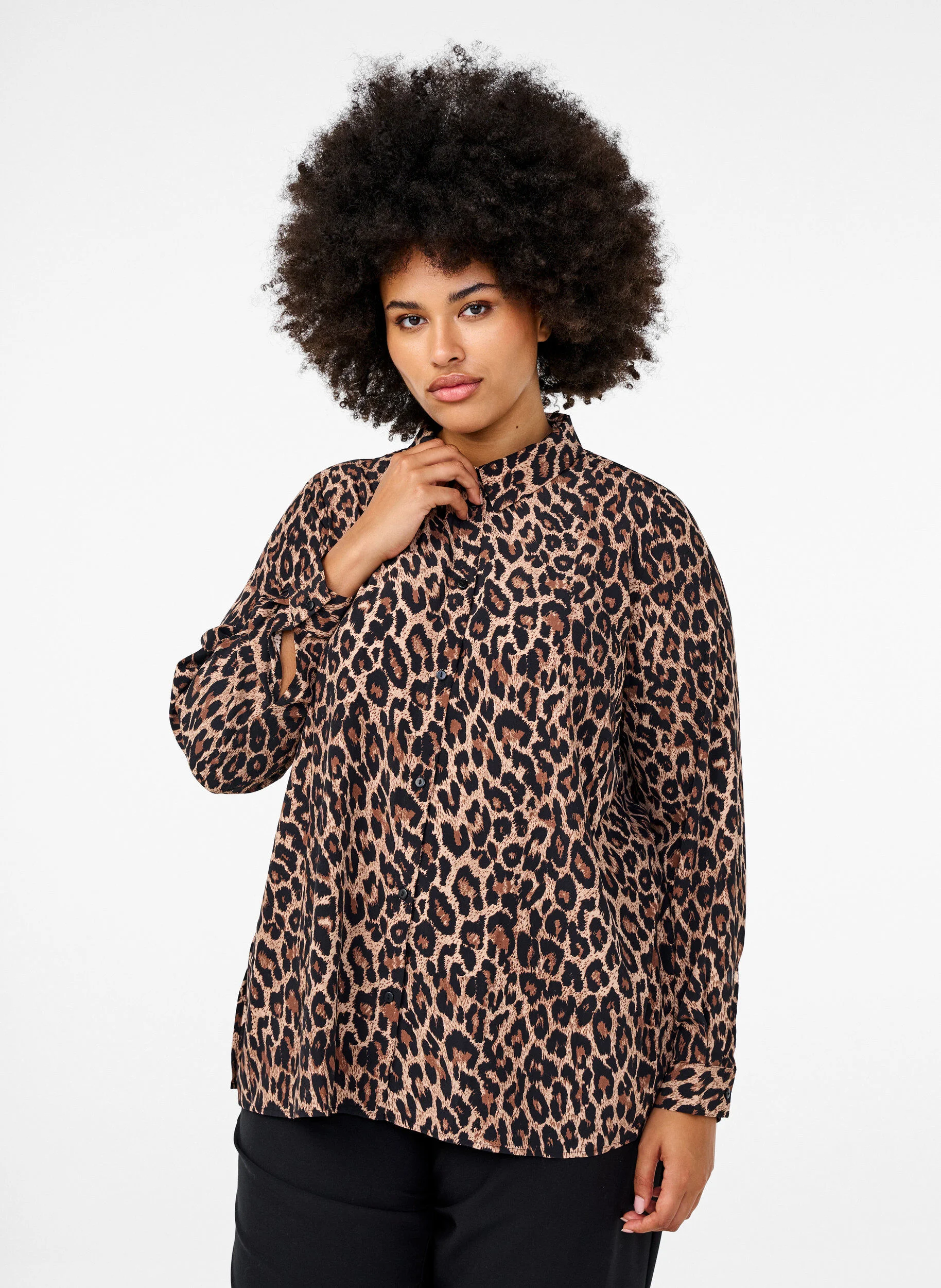 Skjorte med leopardprint