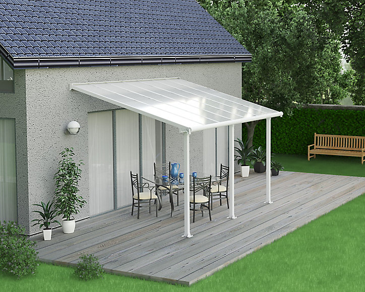 Pergola adossée Olympia 3 x 4,25m blanc