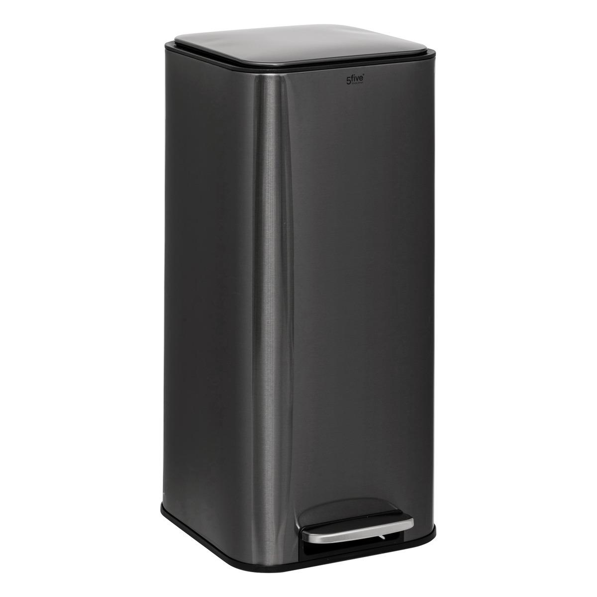 POUBELLE A PEDALE CARRE DELTA 30L CARBONE