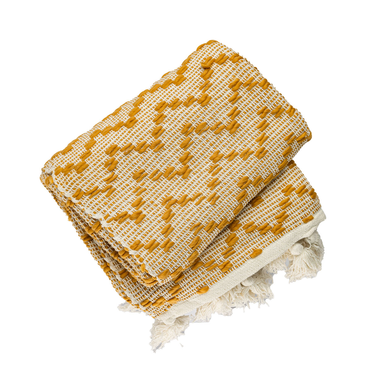Plaid katoenmix wave ochre