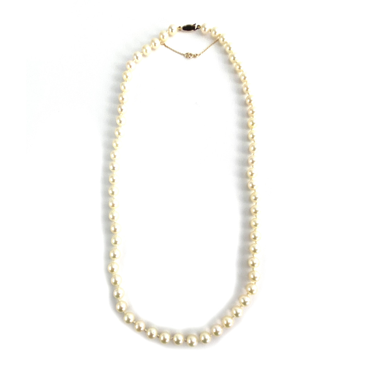 Collier d'occasion or 750 jaune perles de culture 46cm