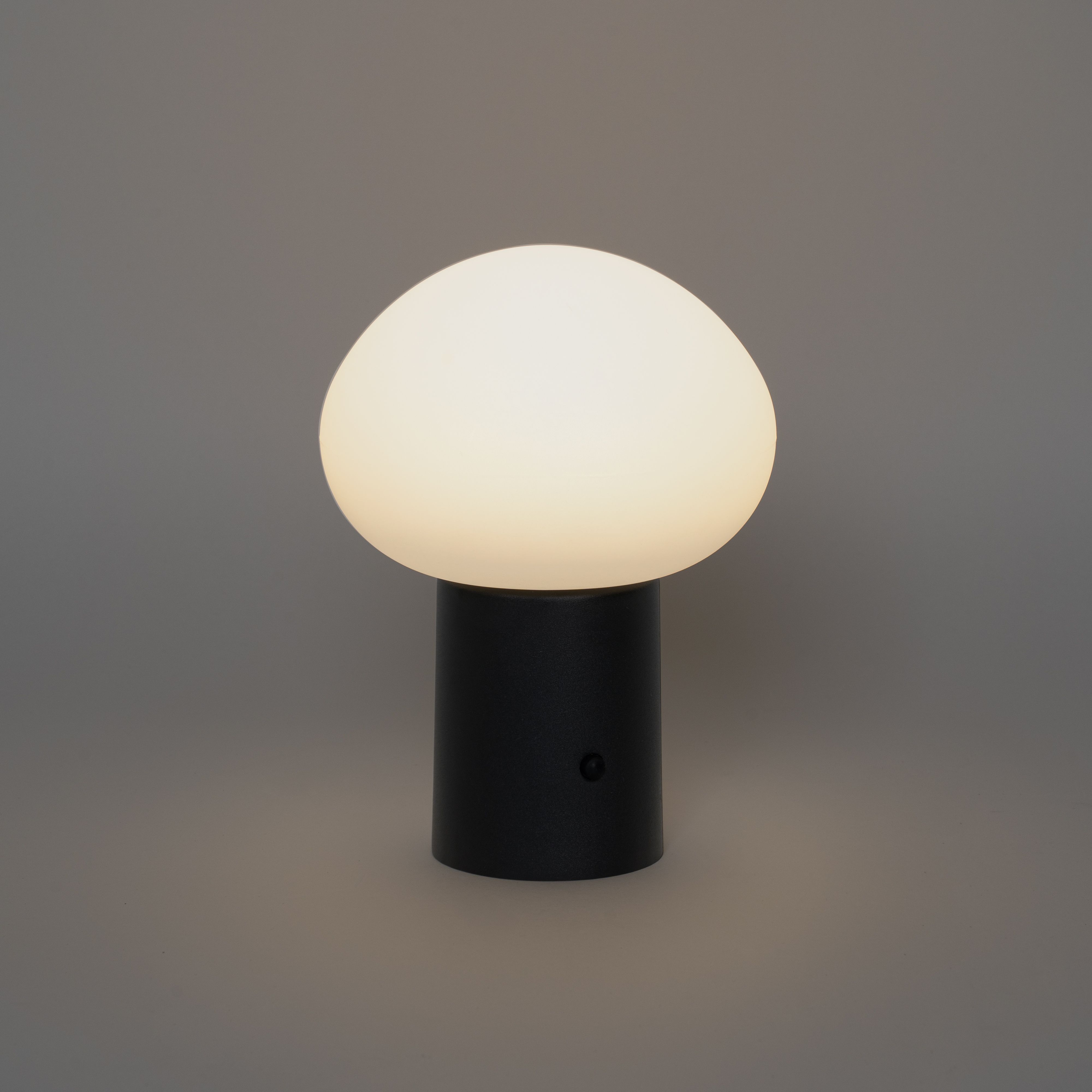 Tafellamp mushroom zwart incl. LED oplaadbaar - Louise
