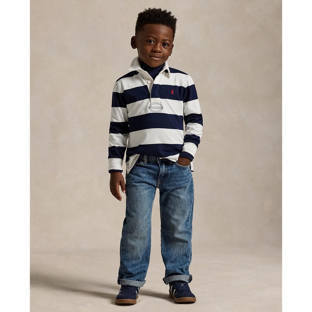 Køb Polo Ralph Lauren White/Cruise Navy Rugby Polo T-Shirt
