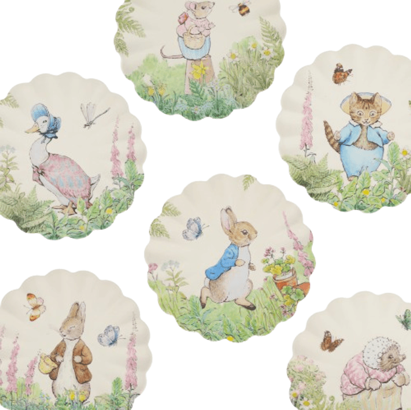 Meri Meri Tallerken i melamin 6 stk. - Petter Rabbit