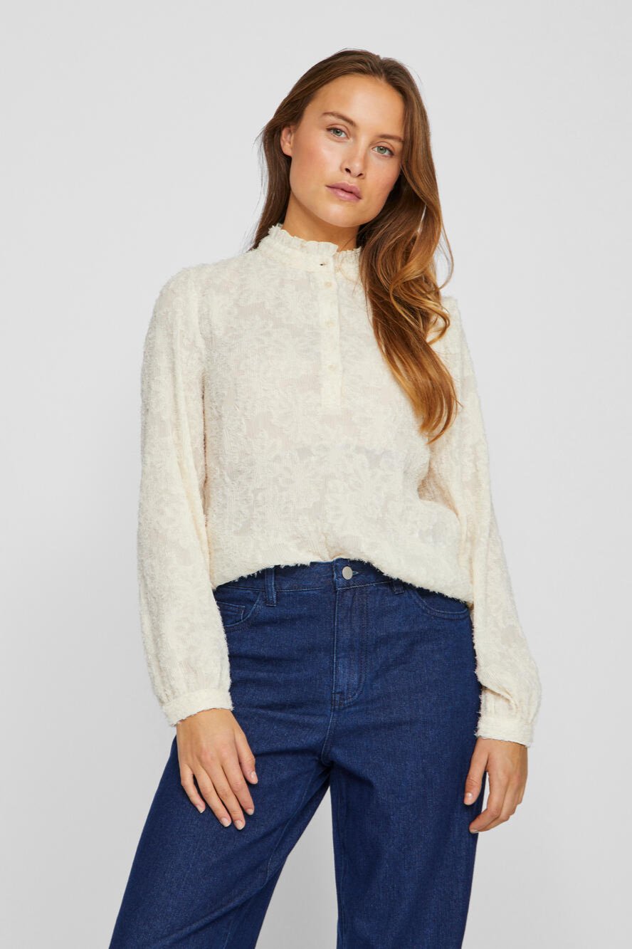 Vila  Vikylias LS bluse - Birch