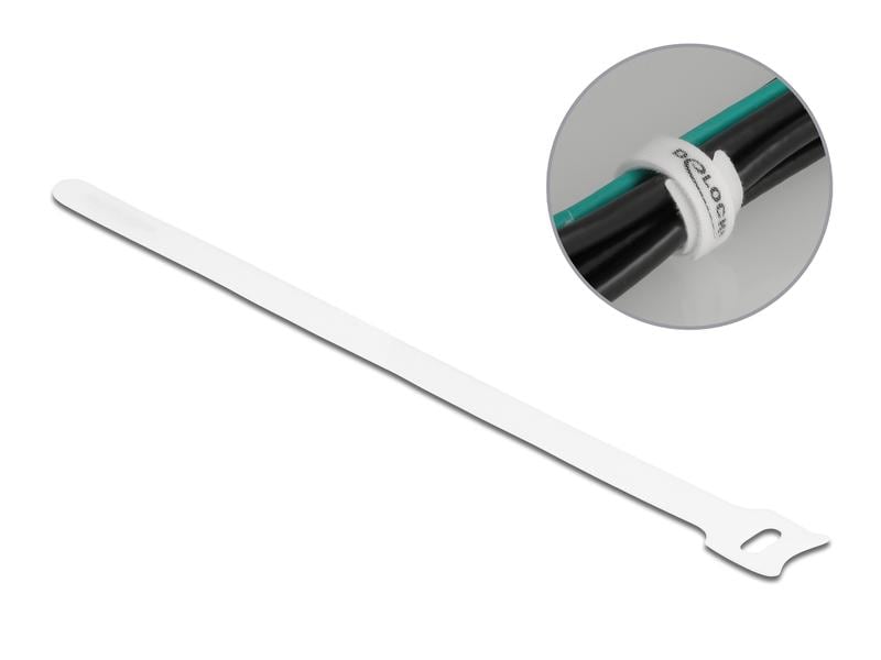 Delock Klettkabelbinder Weiss 250 mm x 12 mm 10 Stück Delock Klett-Kabelbinder L 250 x B 12 mm weiss 10 Stück