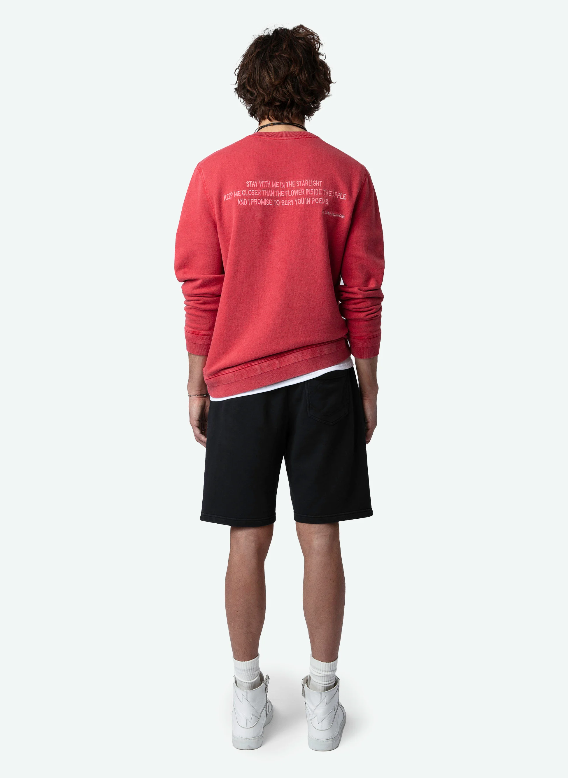 STONY - Sweat col rond en coton bio | Rouge