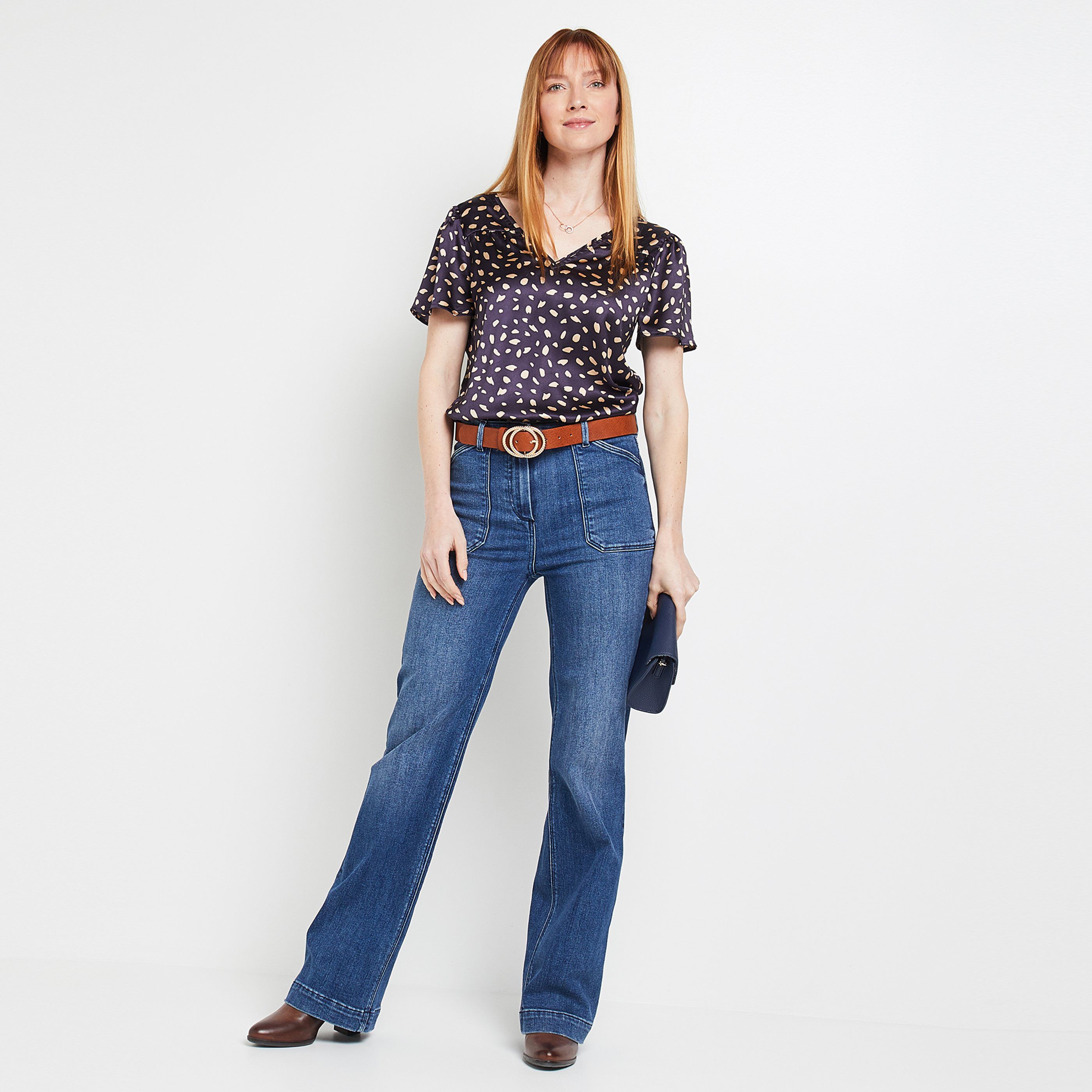 Blouse imprimée femme - NOIR