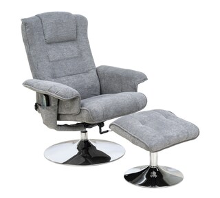 Relaxsessel mit Hocker Gotha 76 x 95-104 x 81,5-111 cm grau