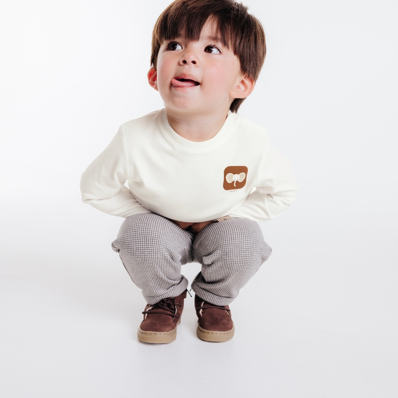 T-shirt éléphant blanc bébé garçon