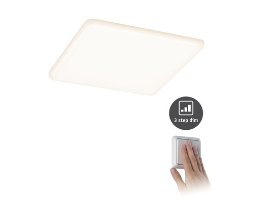 LED inbouwpaneel IP44 3-staps dimbaar 17W 1400 lm 3000K 21,5x21,5 cm Inbouwdiameter 4,5-16 cm Veluna VariFit satijn 230V