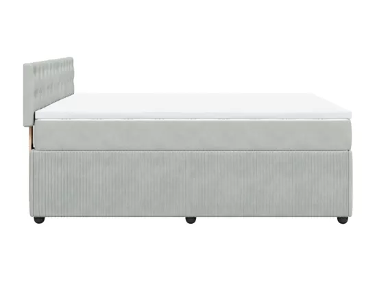 Sommier à lattes de lit et matelas Gris clair 140x190cm Velours