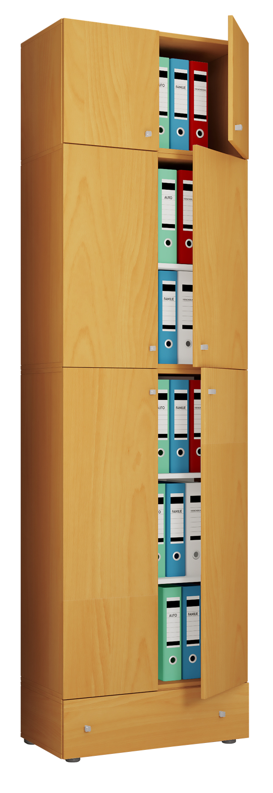 Büroschrank LONA XXL - Buche - mit Aufsatz und Schublade - 240 cm hoch