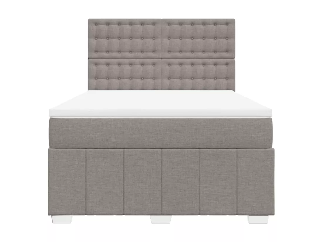 Sommier à lattes de lit avec matelas Taupe 140x190 cm Tissu