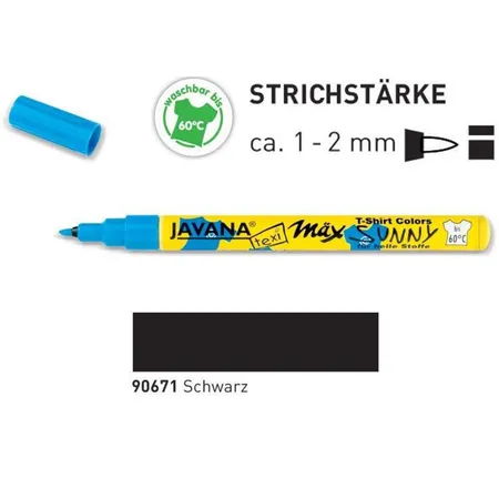 KREUL Javana texi mäx Sunny fine für helle Stoffe Schwarz