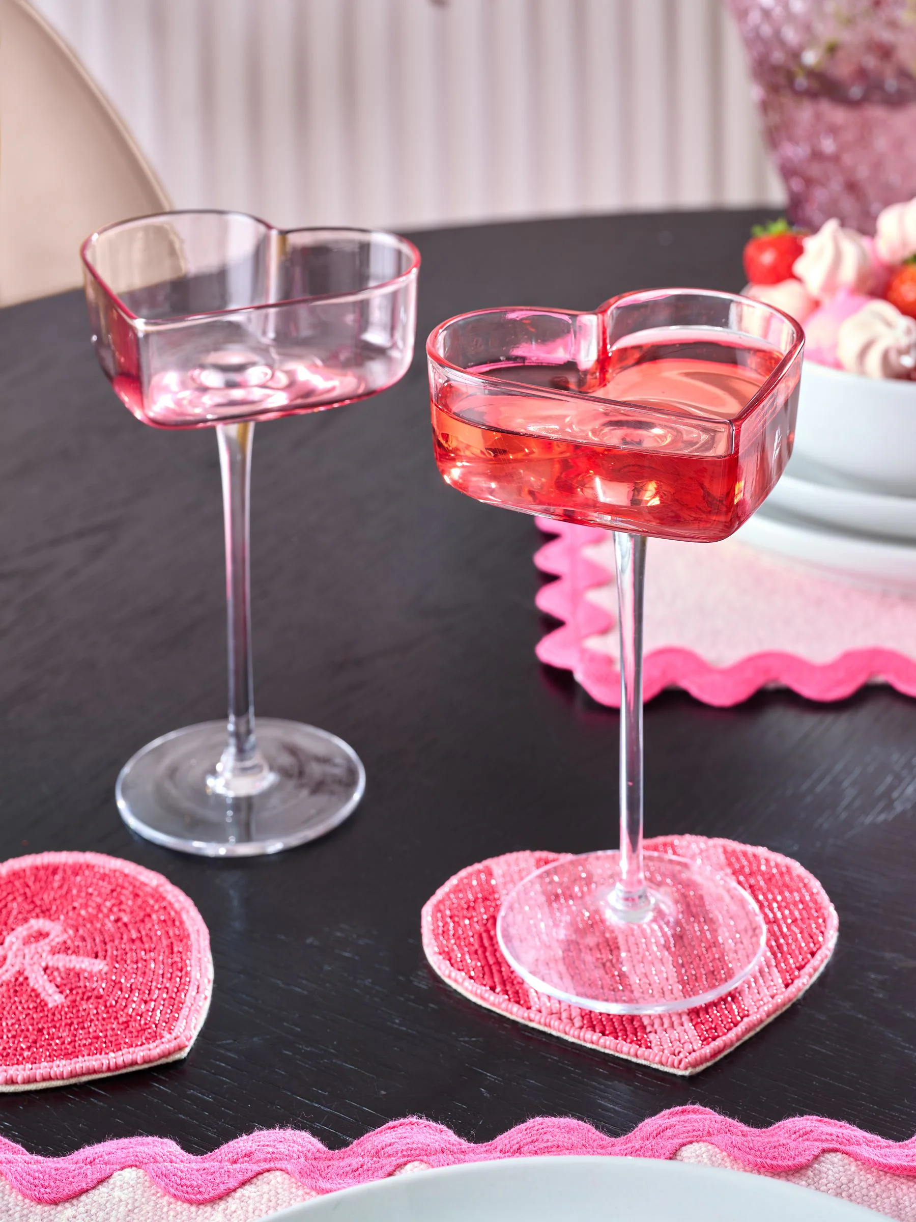 Set van 2 hart champagneglazen