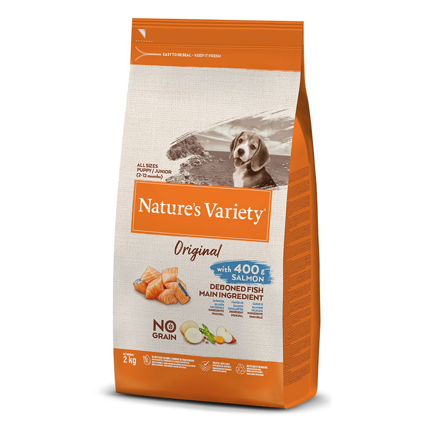 Ração para filhotes Nature's Variety Original com Salmão