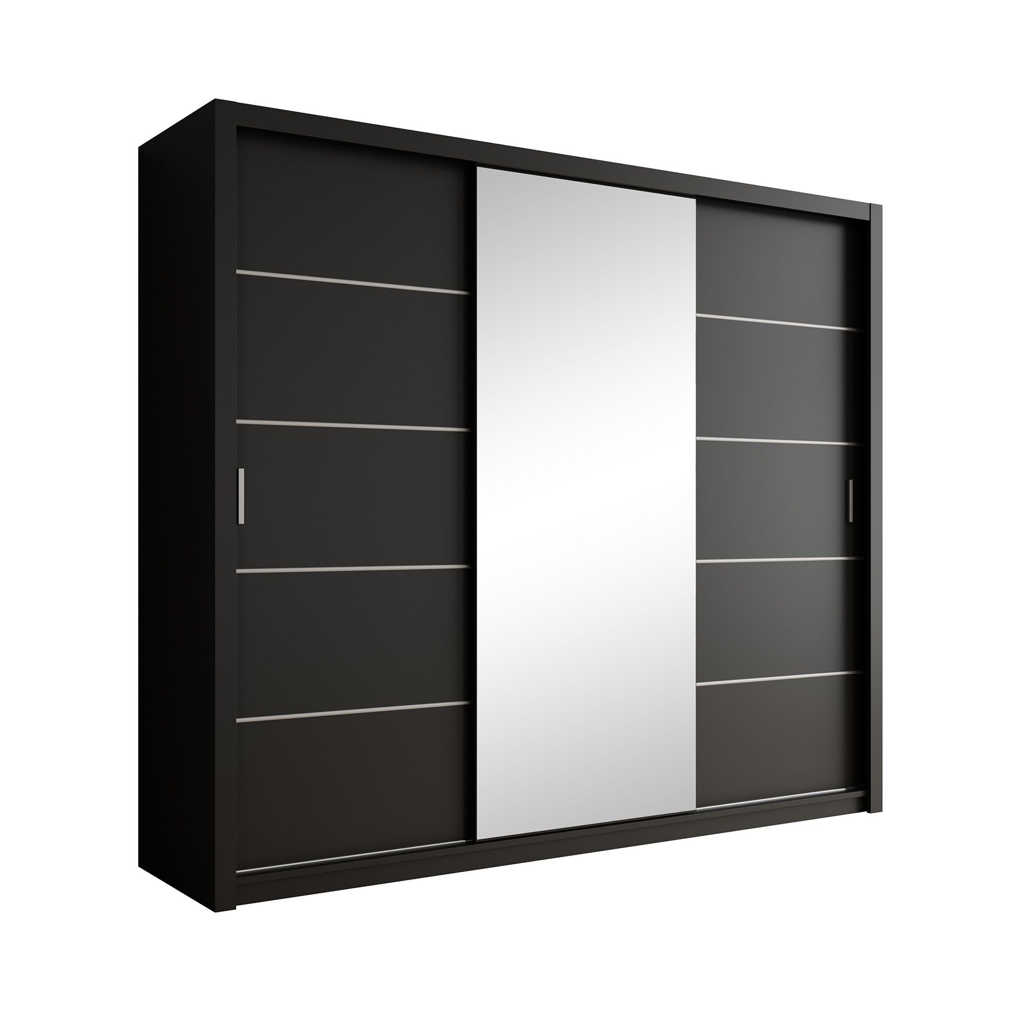 Blake - Kledingkast met schuifdeuren - Zwart - 250x62x215 cm