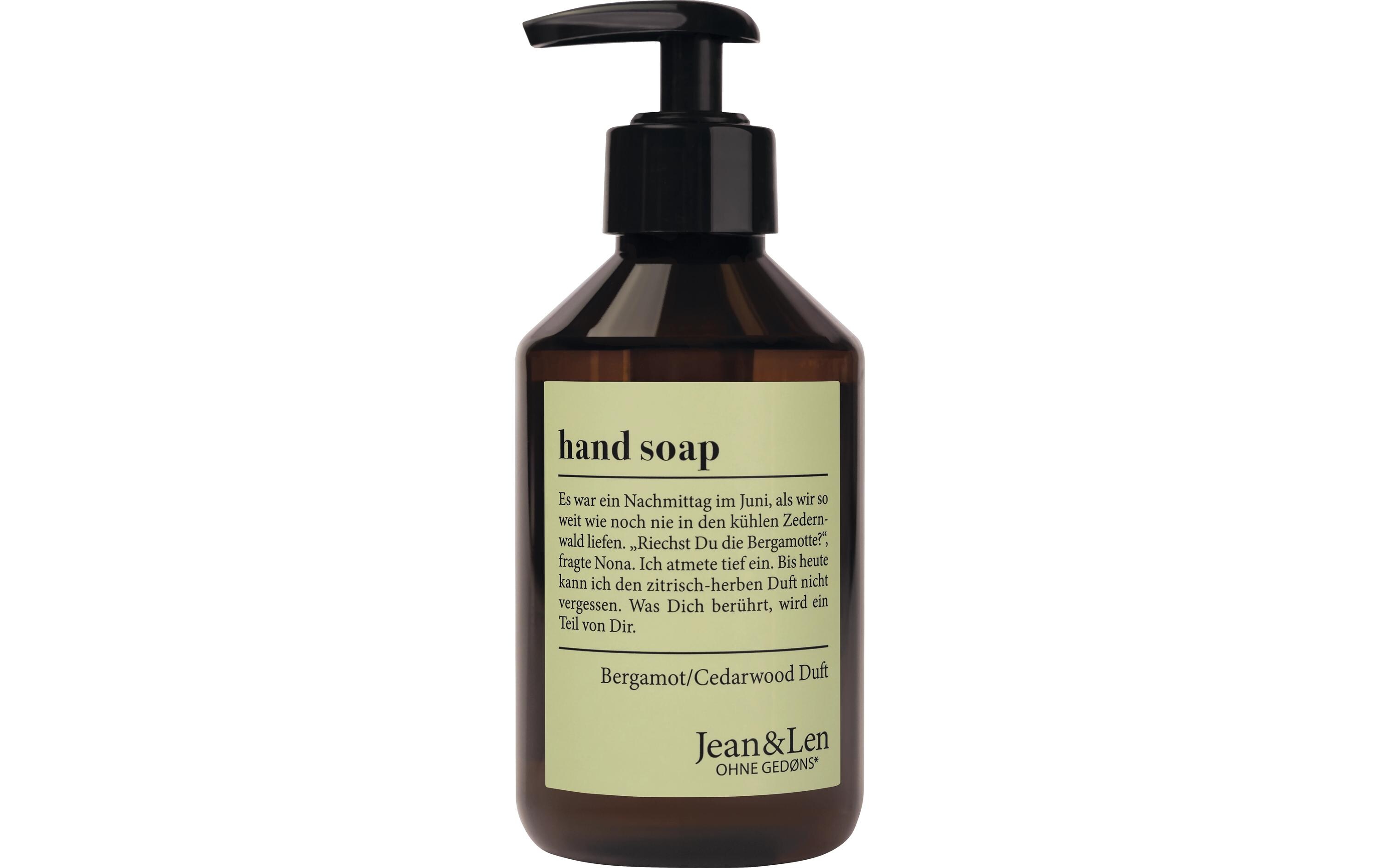 Flüssigseife Bergamot/Cedarwood 250 mlNatürliche Handseife mit pflegendem Panthenol und rückfettenden Wirkstoffen
