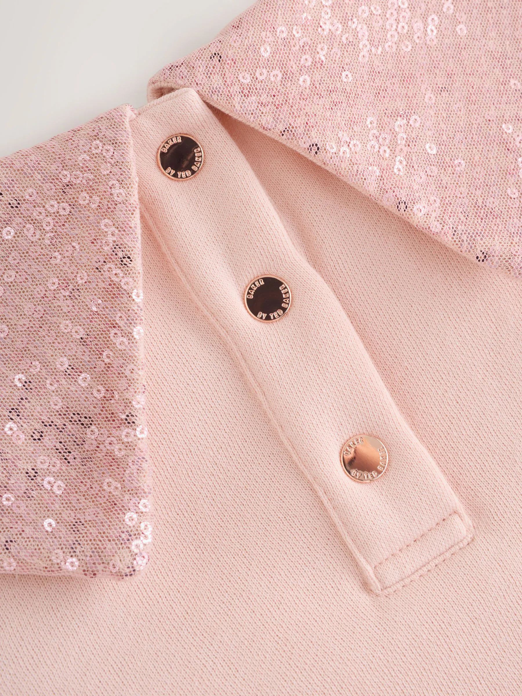 Baker by Ted Baker Pink 2 Piece Sequin Bow Collar Sweat & Leggings Set