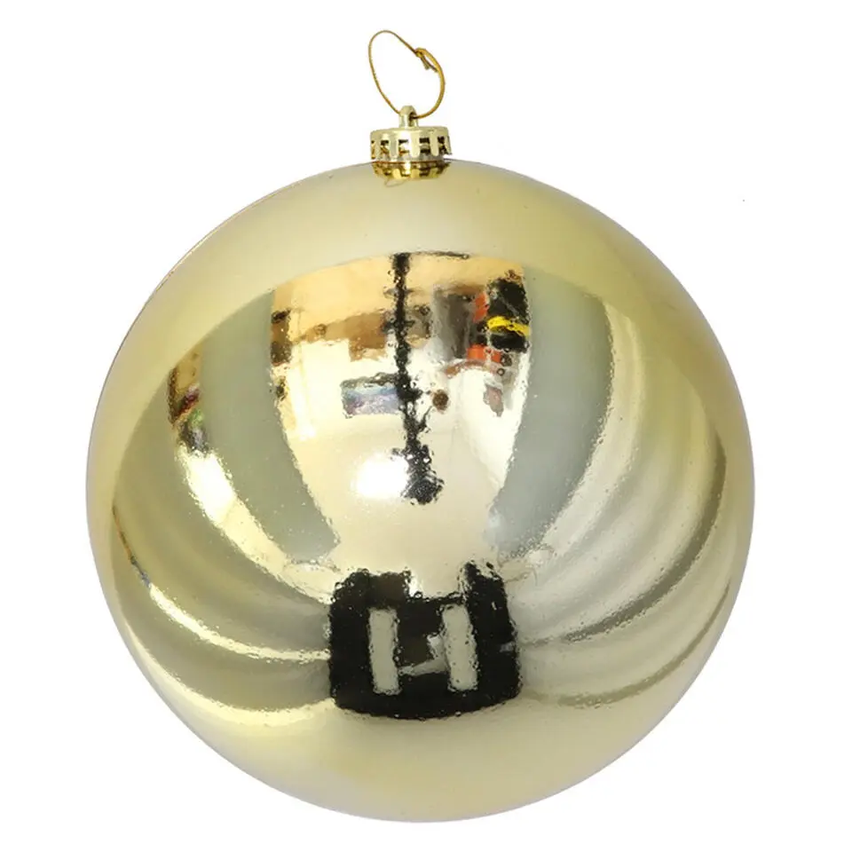 Gerimport Grote decoratie kerstbal - goud - 15 cm - kunststof