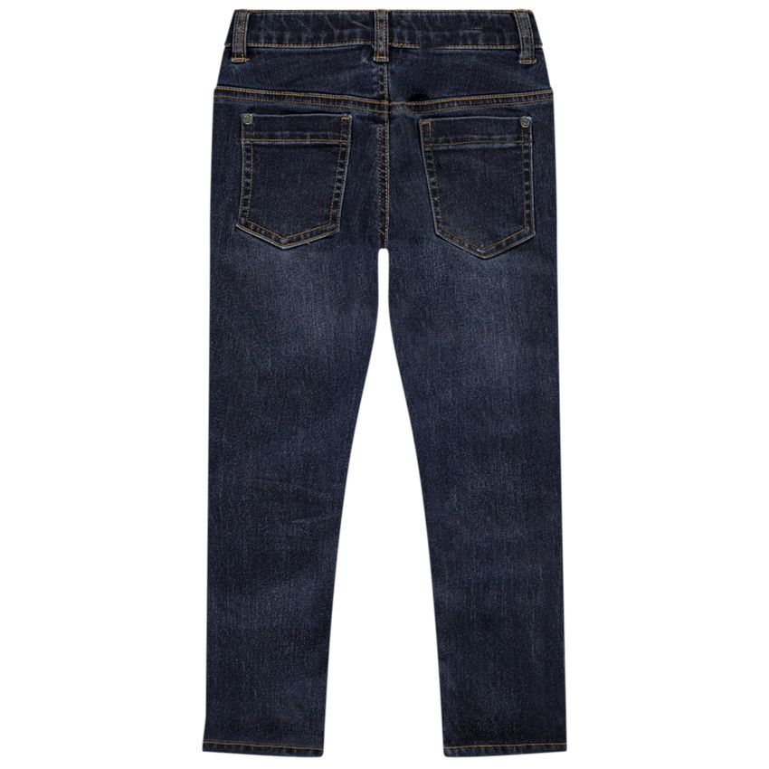 Jean slim en denim avec coutures contrastées pour garçon - Bleu marine
