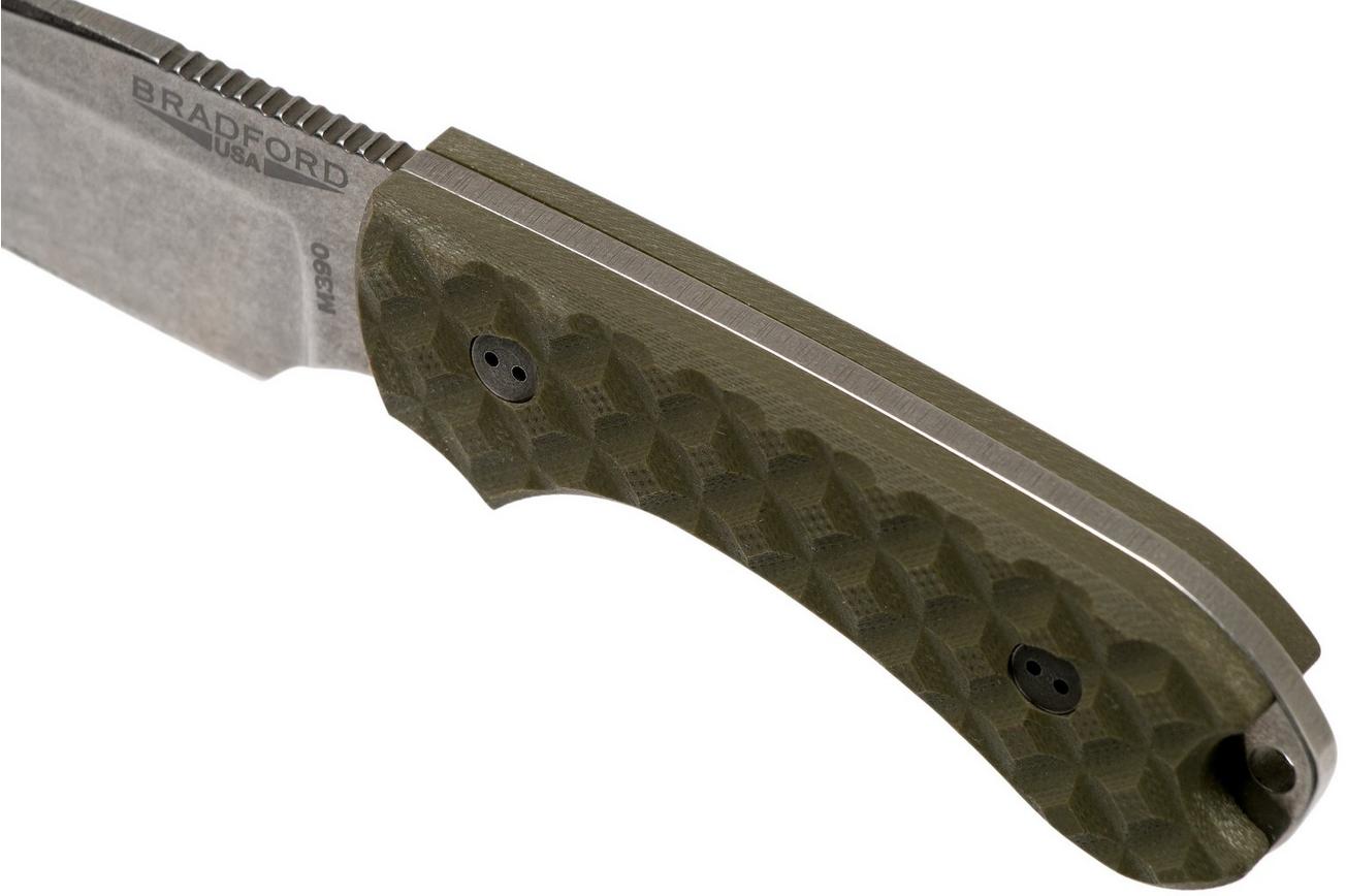 Bradford Guardian 3FE, OD Green Guardian 3 M390, Sabre Stonewashed, False Edge 3FE-002